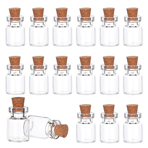 PandaHall 20 Stück Mini Glasfläschchen mit Korkverschluss Kleine Glasflaschen Mini Flasche Fläschchen mit Korken 22x15mm von PH PandaHall