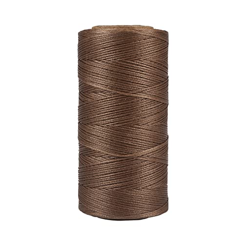 PandaHall 260 Meter/Rolle 1mm Flach gewachste Polyester Schnur Faden DIY Handwerk Nähen Perlen Schnur String (Kamel) von PH PandaHall