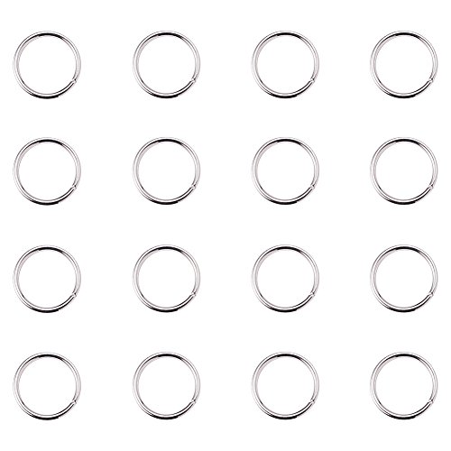 PandaHall 260Pcs Messing-Sprungringe Schließen, aber ungelötet Silber Schmuckstücke mit 10 mm Durchmesser von PH PandaHall