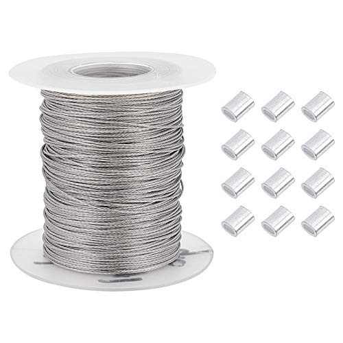 PandaHall 328 Fuß / 109 Yards 0.6mm Hochleistungs-Bildaufhängungsdraht, 304 Edelstahl-Fotorahmen-Hängedraht Mit 30 Stück Aluminium-Crimpschleifenhülse Für Spiegelrahmen PandaHall 328 Fuß / 109 Yards 0.6mm Hochleistungs-Bildaufhängungsdraht, 304 Edelstahl-Fotorahmen-Hängedraht Mit 30 Stück Aluminium-Crimpschleifenhülse Für Spiegelrahmen von PH PandaHall