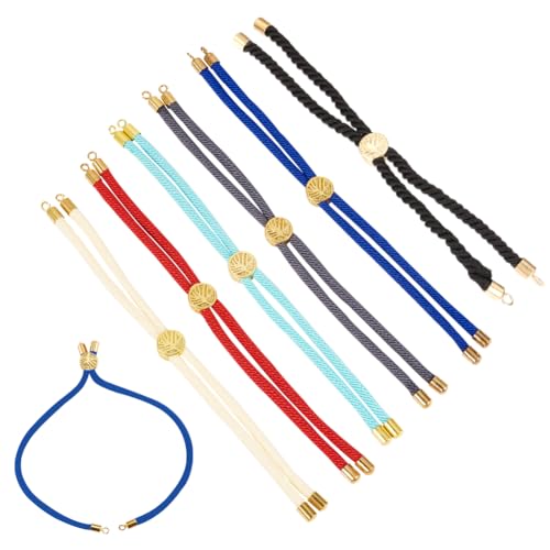 PandaHall 5 Stränge Verstellbare Nylon Slider Armbandherstellung (12.5 cm) Schnurarmbandherstellung Mit Umweltfreundlichen Messingfunden Vergoldeter Baum Des Lebens Charms Schmuckherstellung von PH PandaHall