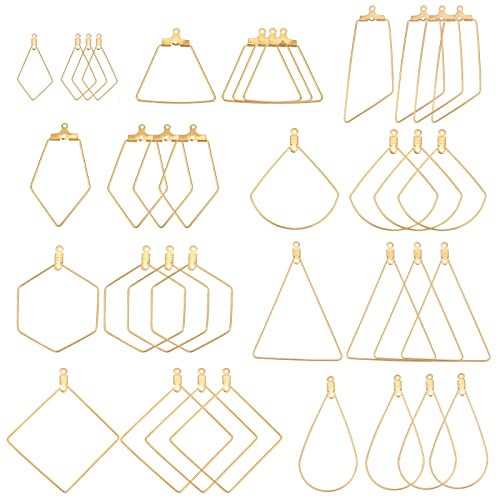PandaHall 9 Formen 304 Edelstahl Creolen Drahtreifen Goldenes Weinglas Charm Ringe Perlenring Für DIY Craft Making Party Favors Für Harz Crafts DIY Schmuck Machen Geschenk von PH PandaHall