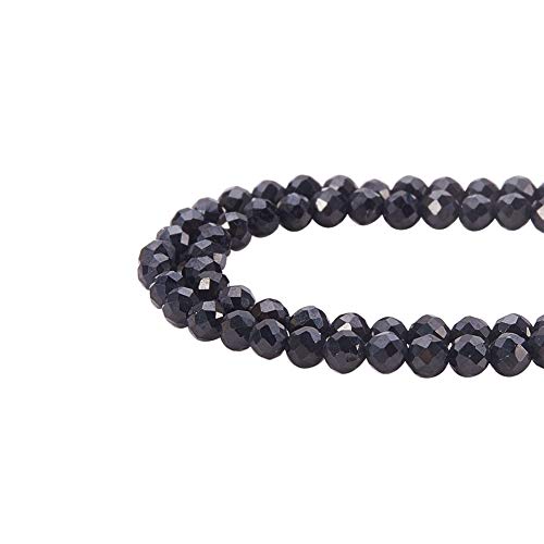 PandaHall Elite - 2 Stränge 400 Stück Natural Black Spinell Perlen facettierten Perlen Runde Perlen für die Schmuckherstellung Armbänder Halsketten, 2mm, Loch: 0,5 mm von PH PandaHall