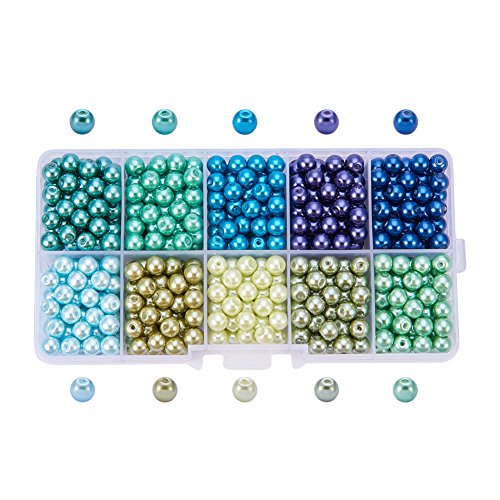PandaHall Elite 600 Stück 10 Farbumwelt Pearlized Runde Glas Perlen von PH PandaHall