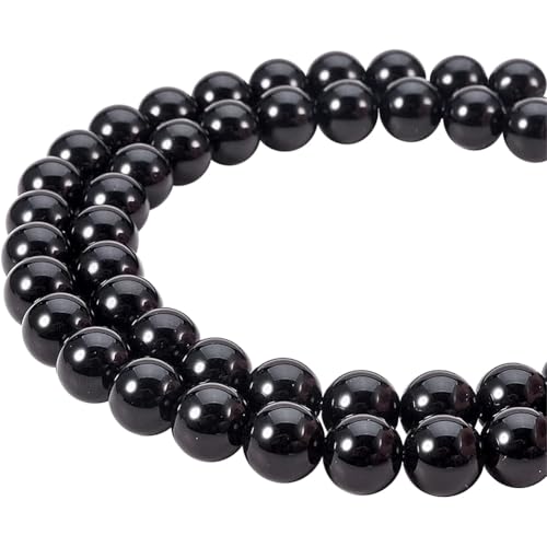 PandaHall Natural Obsidian Perlen Stränge für Schmuckherstellung (1 Stränge), rund, 8 mm, Bohrung: 1 mm; etwa 15,7 Zoll lang von PH PandaHall