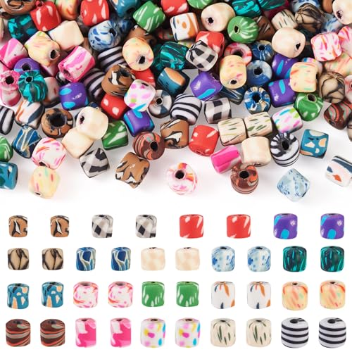 PandaHall Polymer-Ton-Perlen, Fass Pastell, weich, sortiert, Bastelperlen für Schmuckherstellung, Ohrringe, Armbänder, Halsketten, 190 Stück von PH PandaHall