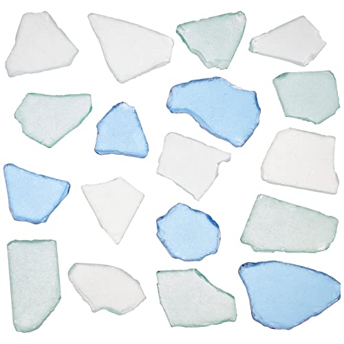 PandaHall Seeglasstücke Nautisches Crush Meerglas Karibisches Blau Und Kobaltblau Weißes Glas Getrommeltes Ozeanglas Vasenfüller Für Strand Hochzeit Party Dekoration Heimdekoration DIY Handwerk von PH PandaHall