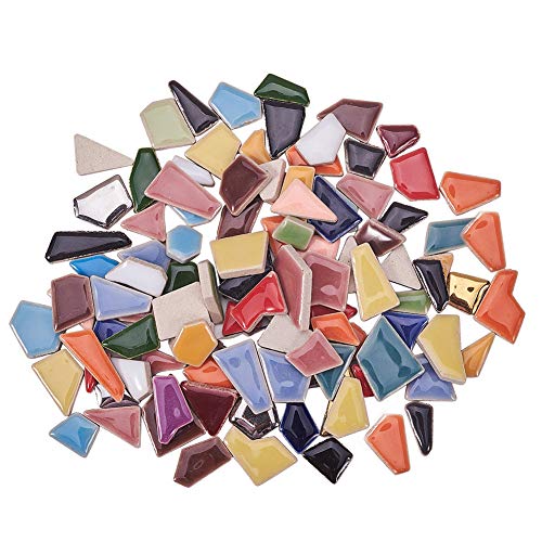 Pandahall elite über 213 stück porzellan mosaik fliesen mischfarben nuggets keramik mosaik quadrat stück liefert für diy handwerk hauptdekoration kunst von PH PandaHall