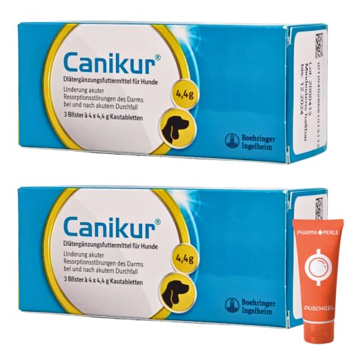 PHARMA PERLE Canikur Kautabletten, 2X 3 Blister á 4 x 4,4 g I Diätergänzungsfuttermittel für Hunde zur Regulation der Darmfunktion I Durchfall I ohne Antibiotika I Spar-Set Plus give-Away PHARMA PERLE Canikur Kautabletten, 2X 3 Blister á 4 x 4,4 g I Diätergänzungsfuttermittel für Hunde zur Regulation der Darmfunktion I Durchfall I ohne Antibiotika I Spar-Set Plus give-Away von PHARMA PERLE