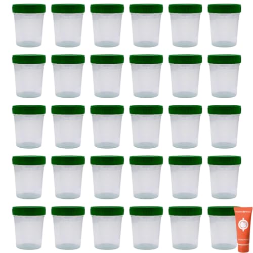 Urinbecher mit Schraubdeckel, 30 Stk. I 100 ml I Probenbecher mit Schraubverschluss I steril I einzelverpackt I Urinbehälter I Urinprobenbecher I Spar-Set plus Pharma Perle give-away Urinbecher mit Schraubdeckel, 30 Stk. I 100 ml I Probenbecher mit Schraubverschluss I steril I einzelverpackt I Urinbehälter I Urinprobenbecher I Spar-Set plus Pharma Perle give-away von PHARMA PERLE