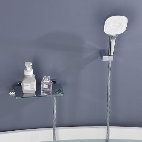 PHASAT Badewanne Armatur Wandmontage Wasserfall für Badezimmer Bad Wasserhahn für Badezimmer Bad mit 3 Modi Handbrause PTBC10E von PHASAT