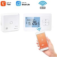 Tigrezy Kabelloser, programmierbarer WLAN-Smart-Thermostat, mit RF-Empfänger, Tischwandmontage, APP-Stil, Sprachsteuerung von PHASAT