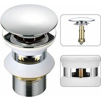 Universeller Waschbeckenabfluss mit Überlauf, Pop-Up, automatischer Push-Open-Click-Klack für Badezimmer, 1-1/4 Chrommessing von PHASAT