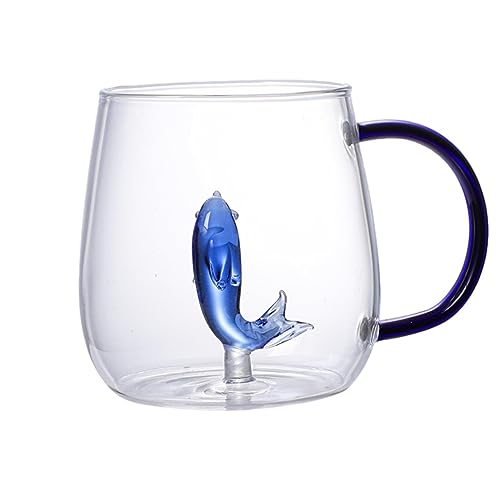 3D-Cartoon-Figur, Teetasse, niedliche Figur im Inneren, transparentes Glas, transparent, platzsparend, niedliches Tier im Inneren, Tasse für Kaffee, Bier, Whiskey, Wasser von PHASZ