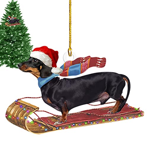 Dackel-Weihnachtsschmuck, Dackel-Weihnachtsbaumschmuck, Dackel-Hund, Weihnachtsbaumschmuck, Hängeanhänger, Hängeanhänger, Hunde-Weihnachtsschmuck von PHASZ