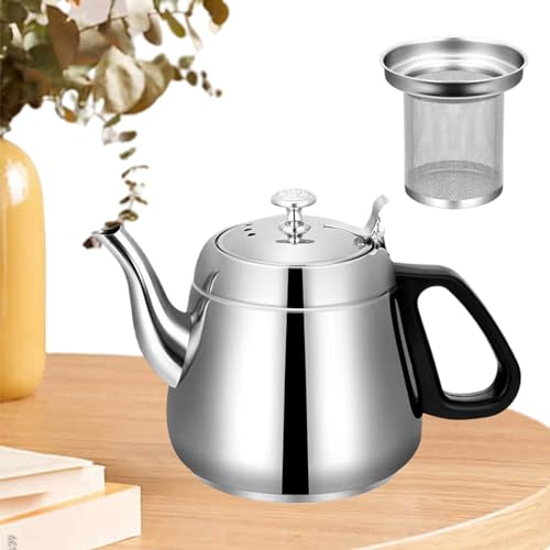 Metallkessel | 1,5 l Edelstahl-Wasserkocher mit Teesieb, lebensmittelechter Wasserkocher, hohe Kapazität, Wassertopf für Zuhause, Küche, kochendes Wasser Phasz von PHASZ