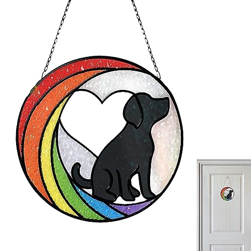 PHASZ Beileidsgeschenk für den Verlust des Hundes, Regenbogenbrücke, Sonnenfänger, Beileidsgeschenk für Hundeliebhaber, Gedenkgeschenk mit ausgehöhltem Herz, Acryl-Hundebeileidsgeschenk, von PHASZ