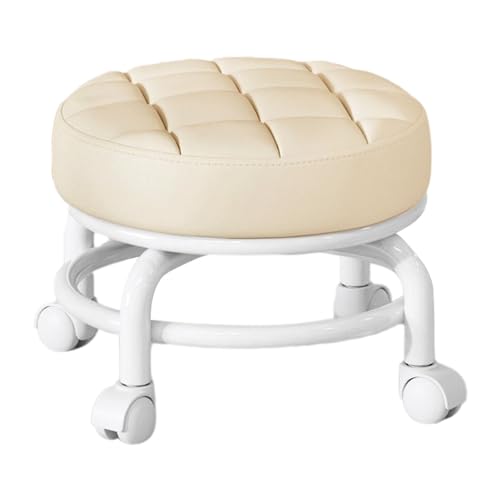 PHASZ Rollhocker mit Rollen,360° rollender Drehhocker mit Rollen | Drehbarer runder Rollhocker, Verstellbarer Sattelhocker für Spa-Hocker von PHASZ