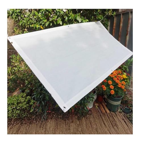 PHATM Weißes 80% Schattentuch mit Ösen, Strapazierfähiges Sonnenschutznetz 2x4.0m 2x5.0m 3x4.0m 3x5.0m 4x6.0m UV-beständiges Netz für Gewächshaus Hinterhof Hund Huhn Pflanze(13x26ft(4.0x8.0m)) von PHATM