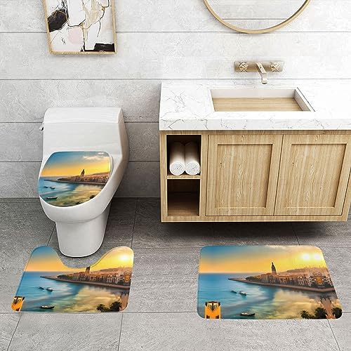 PHAYAH Badvorleger Set Sunset in Barcelona Badteppiche für 3 Stück WC Vorleger Wasseraufnahme rutschfest maschinenwaschbar PHAYAH Badvorleger Set Sunset in Barcelona Badteppiche für 3 Stück WC Vorleger Wasseraufnahme rutschfest maschinenwaschbar von PHAYAH