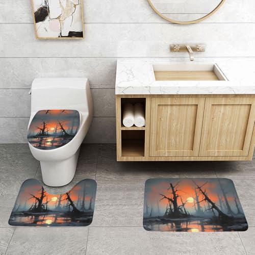PHAYAH Dead Tree at Sunset Badvorleger Set Badezimmerteppiche für 3 Stück Toilettenvorleger Wasseraufnahme rutschfest maschinenwaschbar PHAYAH Dead Tree at Sunset Badvorleger Set Badezimmerteppiche für 3 Stück Toilettenvorleger Wasseraufnahme rutschfest maschinenwaschbar von PHAYAH
