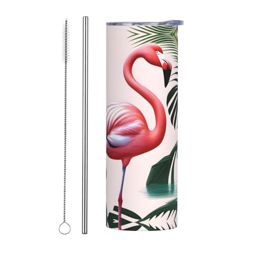 PHAYAH Romantic Flamingo Thermobecher aus Edelstahl mit Deckel, Reise-Kaffeetasse für Eiskaffee und Heißgetränke, 590 ml PHAYAH Romantic Flamingo Thermobecher aus Edelstahl mit Deckel, Reise-Kaffeetasse für Eiskaffee und Heißgetränke, 590 ml von PHAYAH