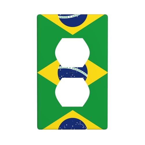 Phayah Abdeckung mit brasilianischer Flagge, dekorative Wandplatte, Größe 11,4 x 7,9 cm, für Wohn- und Gewerbebereiche von PHAYAH