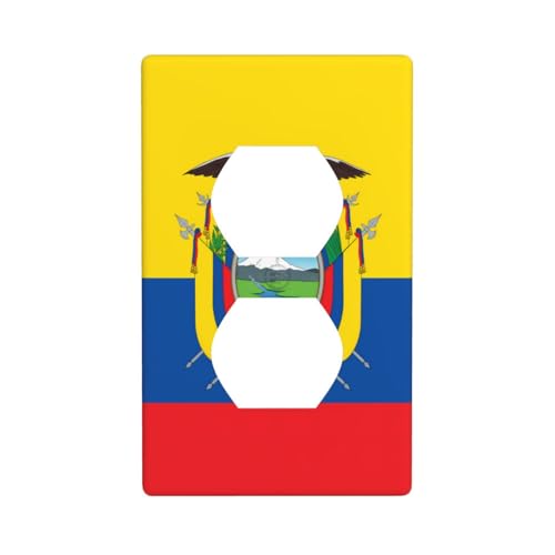 Phayah Dekorative Steckdosenabdeckungen, Duplex-Lichtschalterplatte, Motiv: Flagge Ecuadors, Einzelstecker von PHAYAH