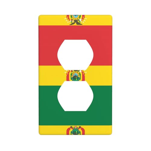 Phayah Dekorative Steckdosenabdeckungen, Duplex-Lichtschalterplatte, Motiv: Flagge von Bolivien, 1 Doppelstecker Phayah Dekorative Steckdosenabdeckungen, Duplex-Lichtschalterplatte, Motiv: Flagge von Bolivien, 1 Doppelstecker von PHAYAH