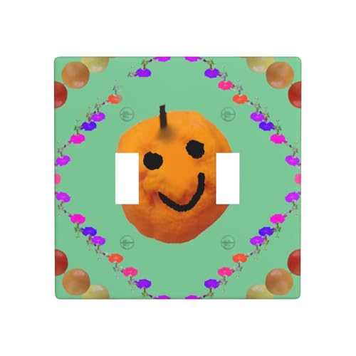 Phayah Doppel-Kippschalterplatten mit Zitrusmuster, dekorativ für Badezimmer, Schlafzimmer, Küche, 11,4 x 11,4 cm Phayah Doppel-Kippschalterplatten mit Zitrusmuster, dekorativ für Badezimmer, Schlafzimmer, Küche, 11,4 x 11,4 cm von PHAYAH