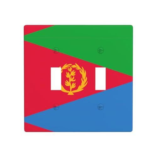 Phayah Doppel-Kippschalterplatten mit eritreischem Flaggenmuster, dekorativ für Badezimmer, Schlafzimmer, Küche, 11,4 x 11,4 cm Phayah Doppel-Kippschalterplatten mit eritreischem Flaggenmuster, dekorativ für Badezimmer, Schlafzimmer, Küche, 11,4 x 11,4 cm von PHAYAH
