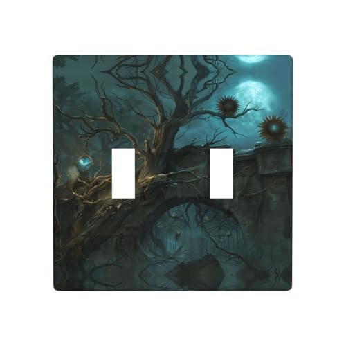 Phayah Doppel-Wechselschalter mit Bogenbrückenmuster, dekorative Lichtschalterplatten, Steckdosenabdeckungen, dekorativ für Badezimmer, Schlafzimmer, Küche, 11,4 x 11,4 cm von PHAYAH