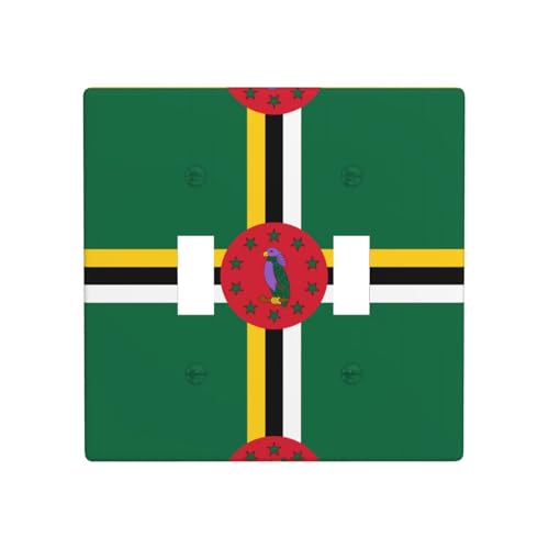 Phayah Doppel-Wechselschalter mit Dominica-Muster, dekorative Abdeckung für Badezimmer, Schlafzimmer, Küche, 11,4 x 11,4 cm Phayah Doppel-Wechselschalter mit Dominica-Muster, dekorative Abdeckung für Badezimmer, Schlafzimmer, Küche, 11,4 x 11,4 cm von PHAYAH