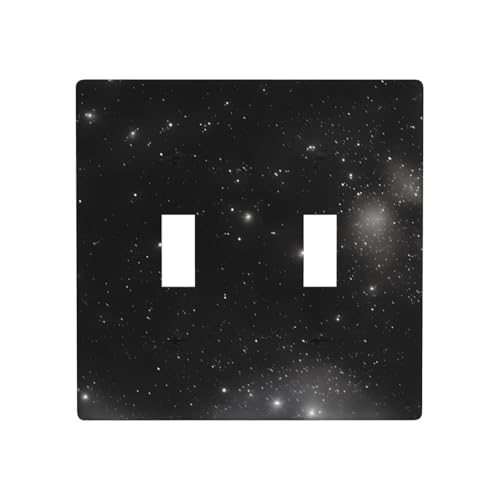 Phayah Doppel-Wechselschalter mit Galaxie-Muster, für Badezimmer, Schlafzimmer, Küche, 11,4 x 11,4 cm, Schwarz und Weiß Phayah Doppel-Wechselschalter mit Galaxie-Muster, für Badezimmer, Schlafzimmer, Küche, 11,4 x 11,4 cm, Schwarz und Weiß von PHAYAH