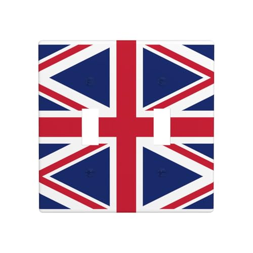 Phayah Doppel-Wechselschalter mit britischer Flagge, dekorativ, für Badezimmer, Schlafzimmer, Küche, 11,4 x 11,4 cm Phayah Doppel-Wechselschalter mit britischer Flagge, dekorativ, für Badezimmer, Schlafzimmer, Küche, 11,4 x 11,4 cm von PHAYAH