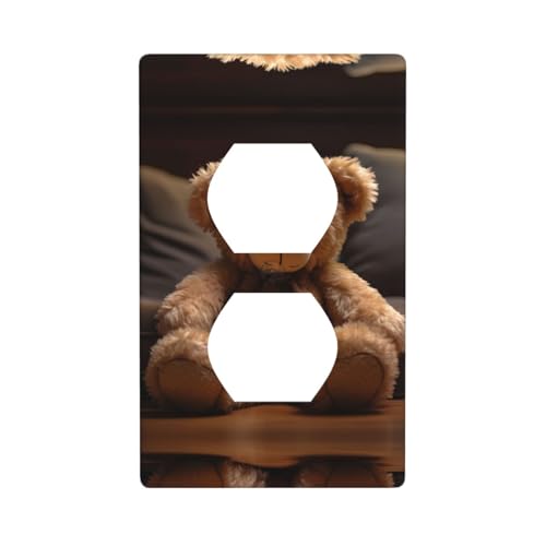 Phayah Duplex-Steckdosenwandplatte mit Teddybär-Muster, Standardgröße, Polycarbonat, thermoplastische Doppelstecker-Abdeckungen Phayah Duplex-Steckdosenwandplatte mit Teddybär-Muster, Standardgröße, Polycarbonat, thermoplastische Doppelstecker-Abdeckungen von PHAYAH