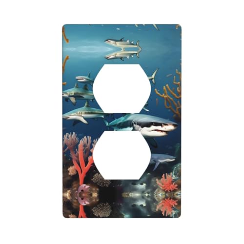 Phayah Haie unter dem Meer Muster Wandplatte, dekorative Wandplatte, Größe 11,4 x 7,9 cm, für Wohn- und Gewerbebereiche Phayah Haie unter dem Meer Muster Wandplatte, dekorative Wandplatte, Größe 11,4 x 7,9 cm, für Wohn- und Gewerbebereiche von PHAYAH