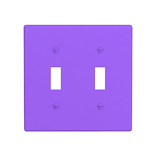 Phayah Lichtschalterplatten, einfarbig, hellviolettes Muster, Doppel-Kippschalter, Steckdosenabdeckungen, dekorativ für Badezimmer, Schlafzimmer, Küche, 11,4 x 11,4 cm Phayah Lichtschalterplatten, einfarbig, hellviolettes Muster, Doppel-Kippschalter, Steckdosenabdeckungen, dekorativ für Badezimmer, Schlafzimmer, Küche, 11,4 x 11,4 cm von PHAYAH
