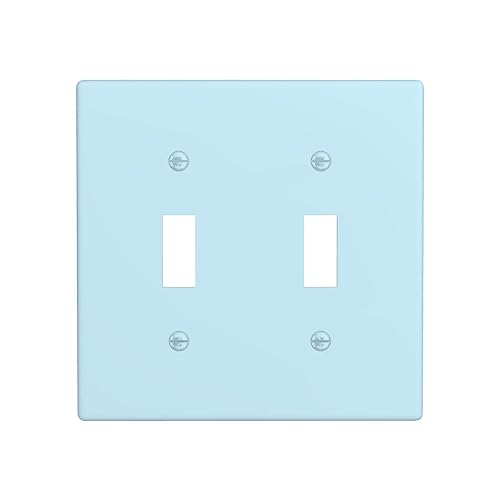 Phayah Lichtschalterplatten, einfarbig, klein, frisches Muster, Doppel-Kippschalter, Steckdosenabdeckungen, dekorativ für Badezimmer, Schlafzimmer, Küche, 11,4 x 11,4 cm Phayah Lichtschalterplatten, einfarbig, klein, frisches Muster, Doppel-Kippschalter, Steckdosenabdeckungen, dekorativ für Badezimmer, Schlafzimmer, Küche, 11,4 x 11,4 cm von PHAYAH