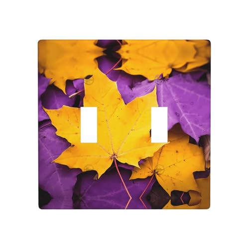 Phayah Lichtschalterplatten mit doppeltem Kippschalter, dekorativ, für Badezimmer, Schlafzimmer, Küche, 11,4 x 11,4 cm, Violett Phayah Lichtschalterplatten mit doppeltem Kippschalter, dekorativ, für Badezimmer, Schlafzimmer, Küche, 11,4 x 11,4 cm, Violett von PHAYAH