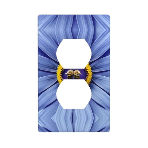 Phayah Wandplattenabdeckung mit Blumenherz, Bienenmuster, dekorative Wandplatte, Größe 11,4 x 7,9 cm, für Wohn- und Gewerbebereiche von PHAYAH