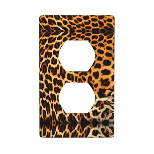 Phayah Wandplattenabdeckung mit Leopardenmuster, dekorative Wandplatte, Größe 11,4 x 7,9 cm, für Wohn- und Gewerbebereiche Phayah Wandplattenabdeckung mit Leopardenmuster, dekorative Wandplatte, Größe 11,4 x 7,9 cm, für Wohn- und Gewerbebereiche von PHAYAH