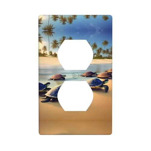 Phayah Wandplattenabdeckung mit Schildkrötenmuster am Strand, dekorative Wandplatte, Größe 11,4 x 7,9 cm, für Wohn- und Gewerbebereiche Phayah Wandplattenabdeckung mit Schildkrötenmuster am Strand, dekorative Wandplatte, Größe 11,4 x 7,9 cm, für Wohn- und Gewerbebereiche von PHAYAH