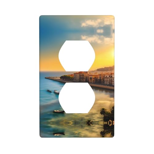 Phayah Wandplattenabdeckung mit Sonnenuntergang in Barcelona, dekorative Wandplatte, Größe 11,4 x 7,9 cm, für Wohn- und Gewerbebereiche Phayah Wandplattenabdeckung mit Sonnenuntergang in Barcelona, dekorative Wandplatte, Größe 11,4 x 7,9 cm, für Wohn- und Gewerbebereiche von PHAYAH