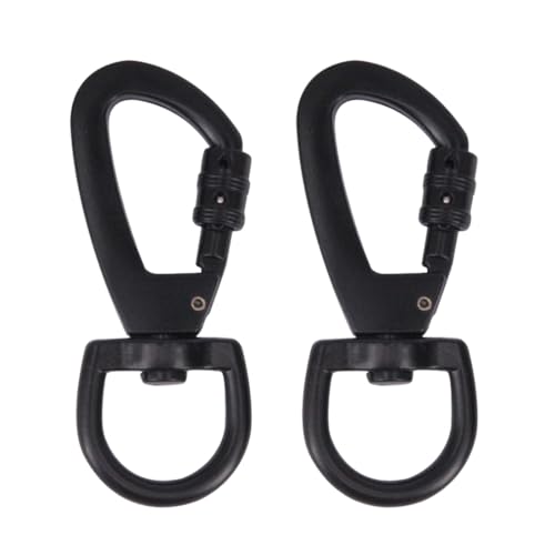 PHCOZY 2 Pcs Hundeleine Zubehör drehbare Karabinerhaken mit Schraubverschluss für Hundehalsband Mehrzwecknutzung Bergsteigen Schlüsselbund Robuste Wirbel Schnappkarabiner von PHCOZY