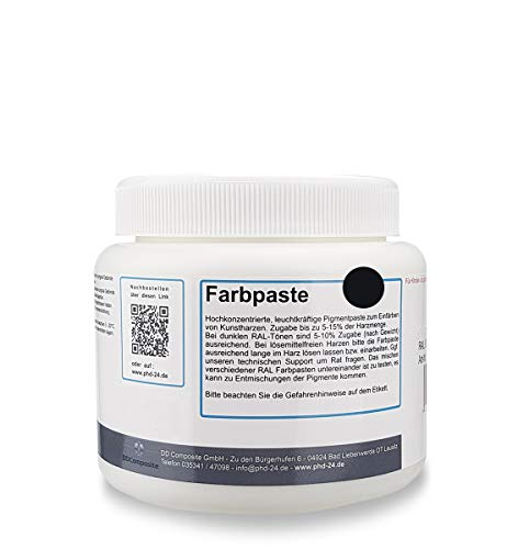 DD Composite Farbpaste 500g schwarz RAL 9005 Pigment hochkonzentriert für Kunstharze Epoxidharz Resin Polyesterharz Gießharz farbintensiv deckend DD Composite Farbpaste 500g schwarz RAL 9005 Pigment hochkonzentriert für Kunstharze Epoxidharz Resin Polyesterharz Gießharz farbintensiv deckend von DD Composite