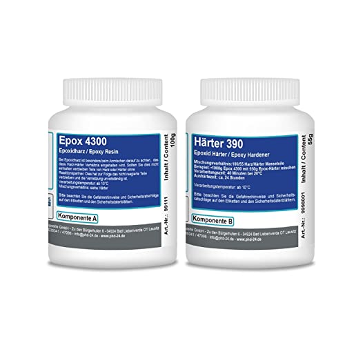 Epoxidharz Gelcoat 4300 mit Härter 390 155g System für Beschichtungen Formbau Kunstharz Resin Osmoseschutz Wassersperrschicht Holzporenfüller von SCHILLER
