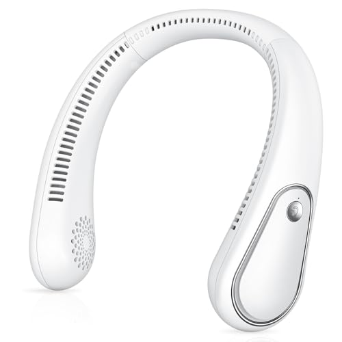 Neck Fan 360° Blattloser Halsventilator mit 4000mAh USB-Akku - 3-Stufen Steuerung, Leise für Büro/Außenbereich - Tragbarer Nacken Ventilator bis 7h Laufzeit von PHEJIE