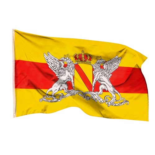 PHENO FLAGS Baden Flagge 90x150cm - wetterbeständige Fahne mit Messingösen, 100% Polyester, robuste Doppelnaht & in lebendigen Farben - ideal für Flaggen-Liebhaber von PHENO FLAGS