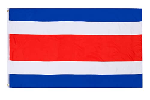 PHENO FLAGS Costa Rica Flagge - Costa Rica Fahne 90x150 cm mit Messing-Ösen - Wetterfeste Nationalflagge für Fahnenmast - 100% Polyester von PHENO FLAGS
